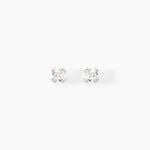 Boucles D'oreilles Puces Doreen Or Blanc Oxyde De Zirconium - Puces Famille | Marc Orian