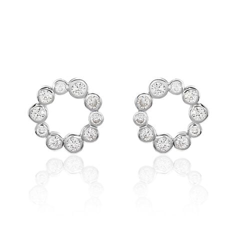 Boucles D'oreilles Puces Ryo Argent Blanc Oxyde De Zirconium - Puces Femme | Marc Orian
