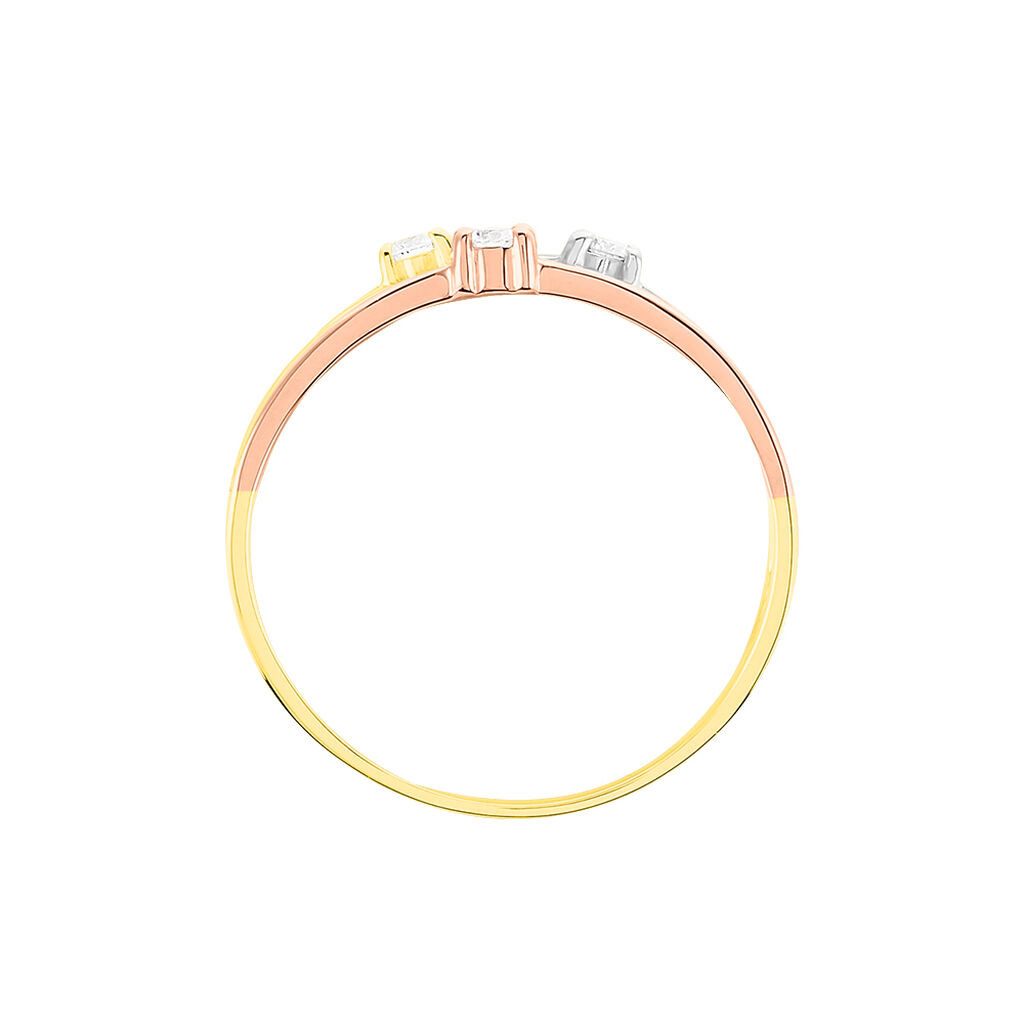 Bague Superposition Or Tricolore Diamant - Parure de mariage Femme | Marc Orian