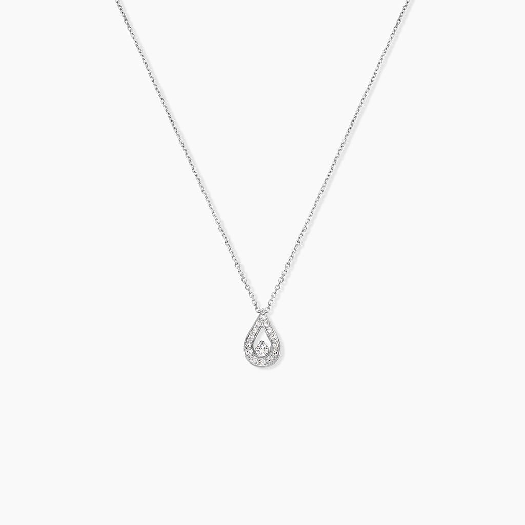 Collier Purete Or Blanc Diamant - Colliers avec pierres Femme | Marc Orian