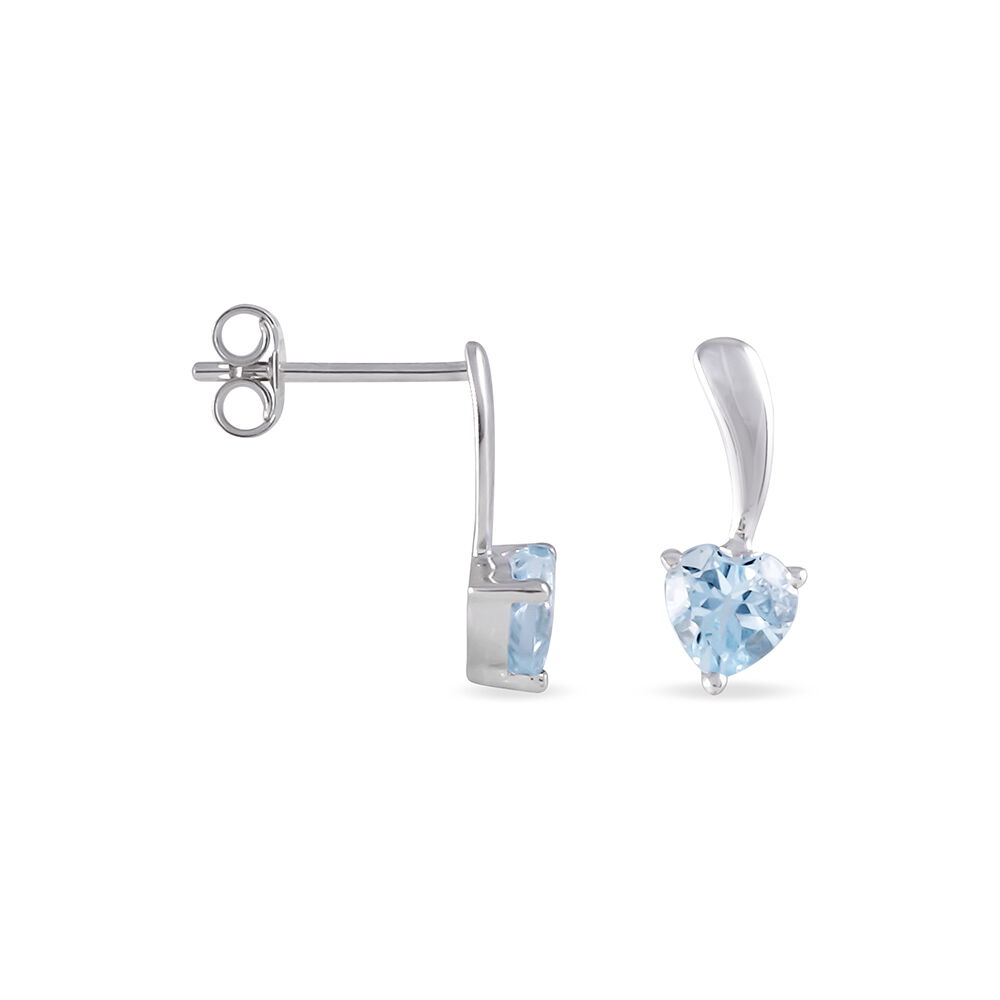 Boucles D'oreilles Pendantes Bertine Or Blanc Topaze - Pendantes Femme | Marc Orian