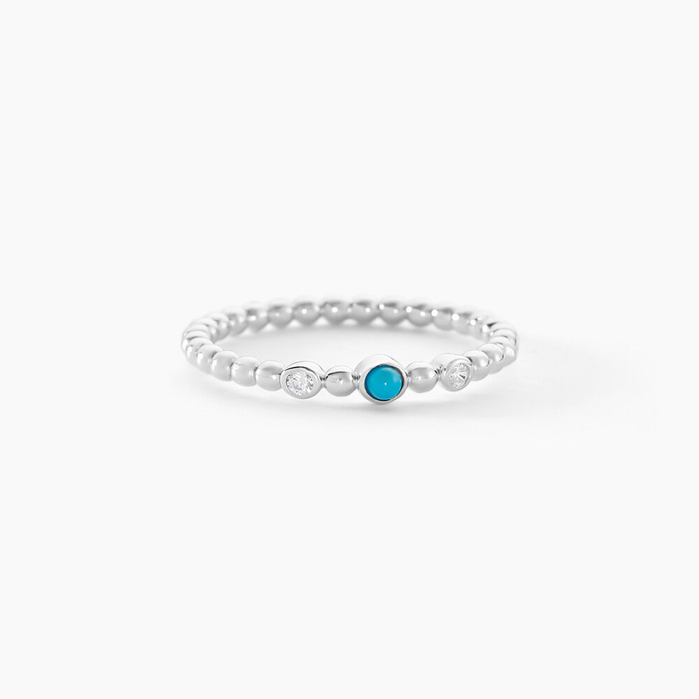 Bague Sorene Argent Blanc Turquoise Oxyde De Zirconium - Bagues de promesse Femme | Marc Orian