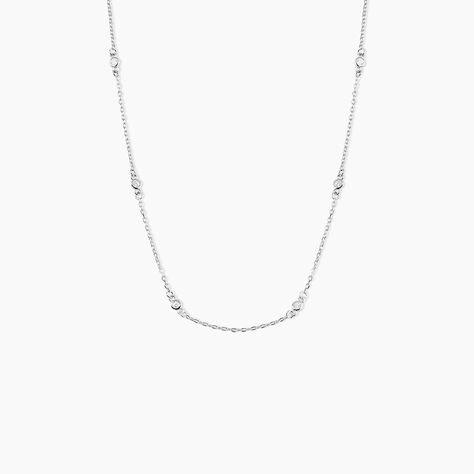 Collier Vashti Argent Blanc Oxyde De Zirconium - Colliers avec pierres Femme | Marc Orian