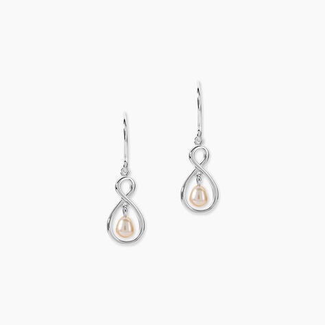 Boucles D'oreilles Pendantes Walae Argent Blanc Perle De Culture - Pendantes Femme | Marc Orian