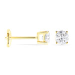 Boucles D'oreilles Puces 4 Griffes Or Jaune Diamant Synthetique - Puces Femme | Marc Orian