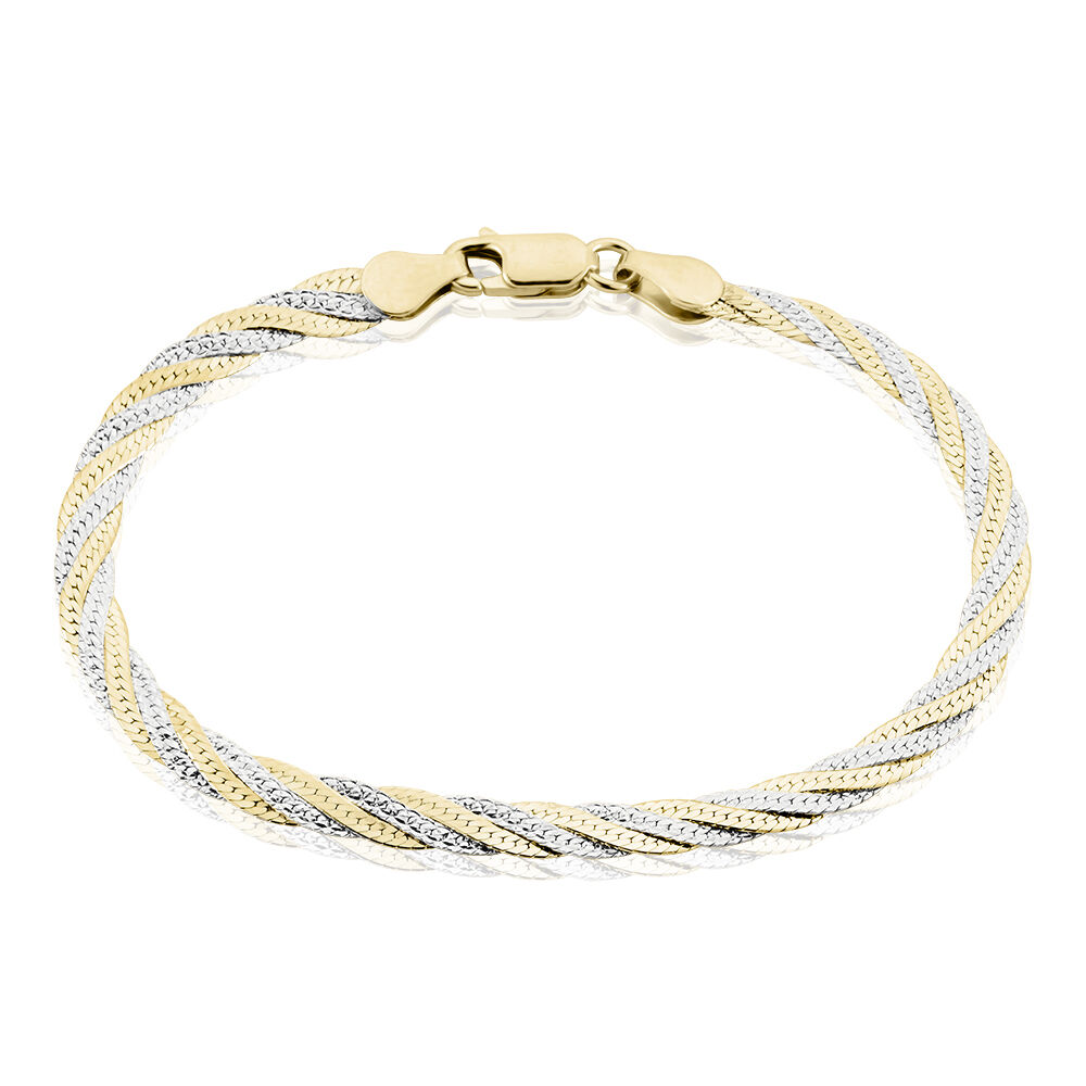 Bracelet Argent Bicolore Akio - Bracelets mailles Femme | Marc Orian