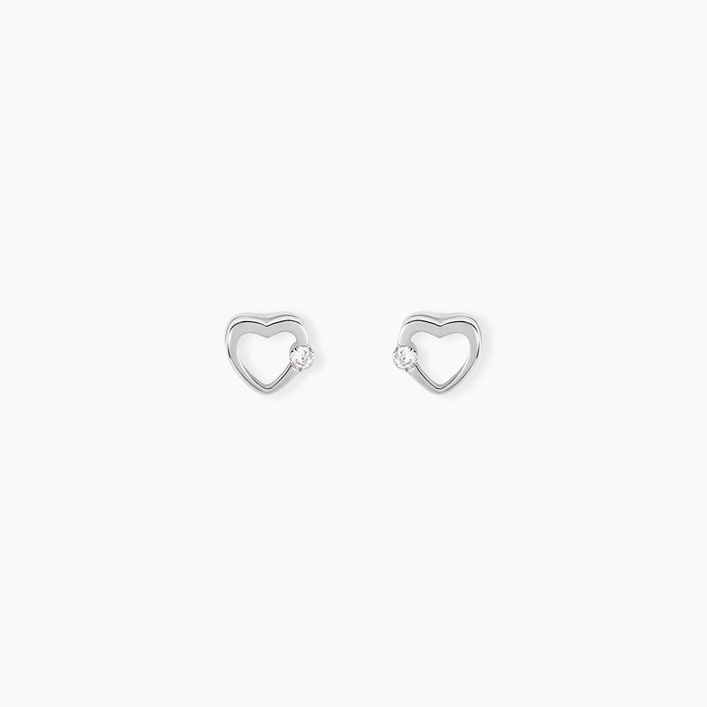 Boucles D'oreilles Puces Elyn Argent Blanc Oxyde De Zirconium - Puces Femme | Marc Orian