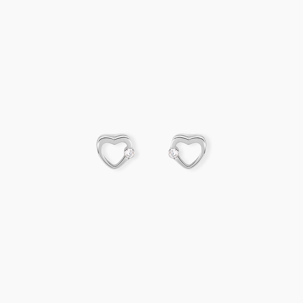 Boucles D'oreilles Puces Elyn Argent Blanc Oxyde De Zirconium - Puces Femme | Marc Orian