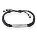 Bracelet Phebus Him Acier Blanc Cordon Noir - Bracelets cordons Homme | Marc Orian