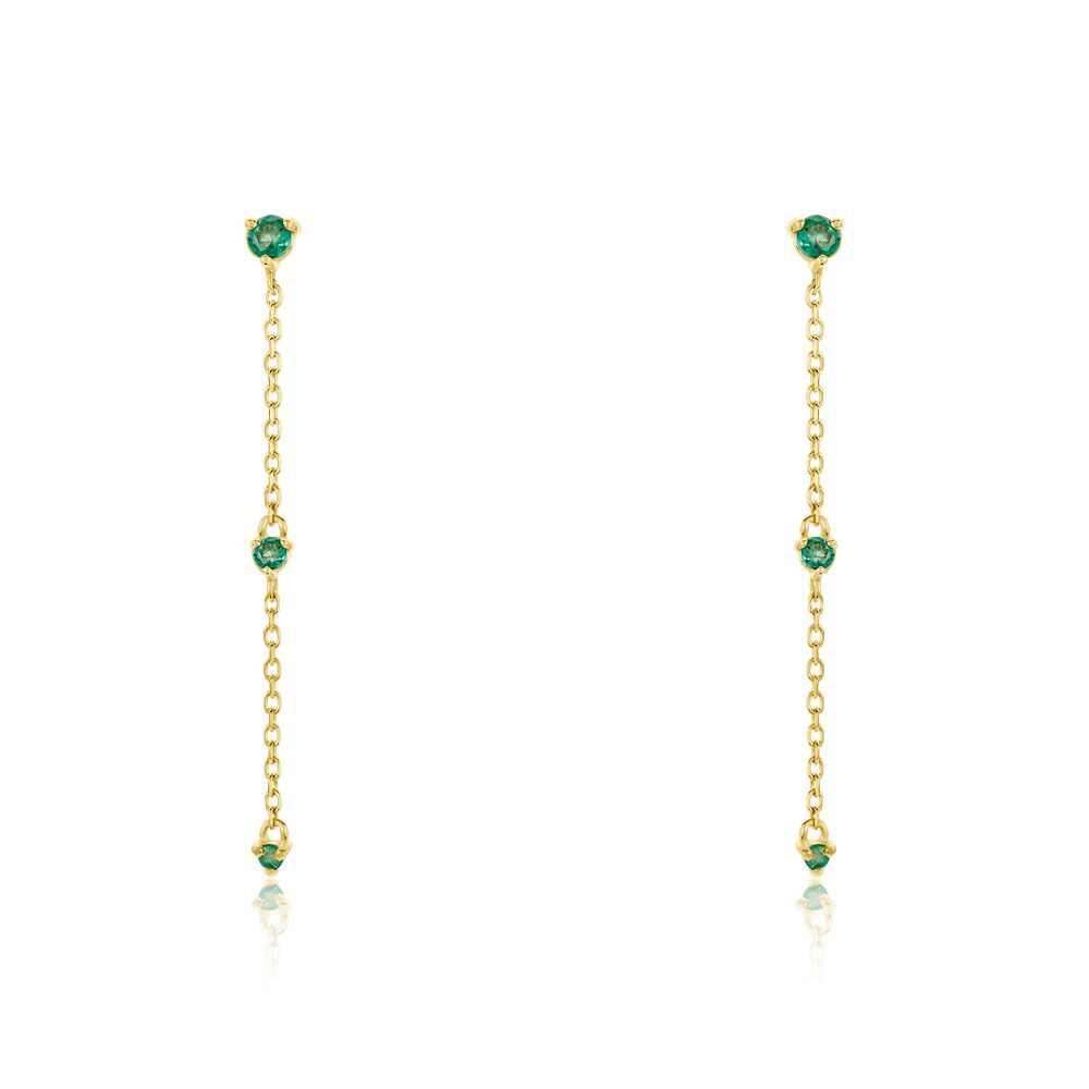 Boucles D'oreilles Pendantes Emeald Is The New Black Or Jaune Emeraude -  Femme | Marc Orian