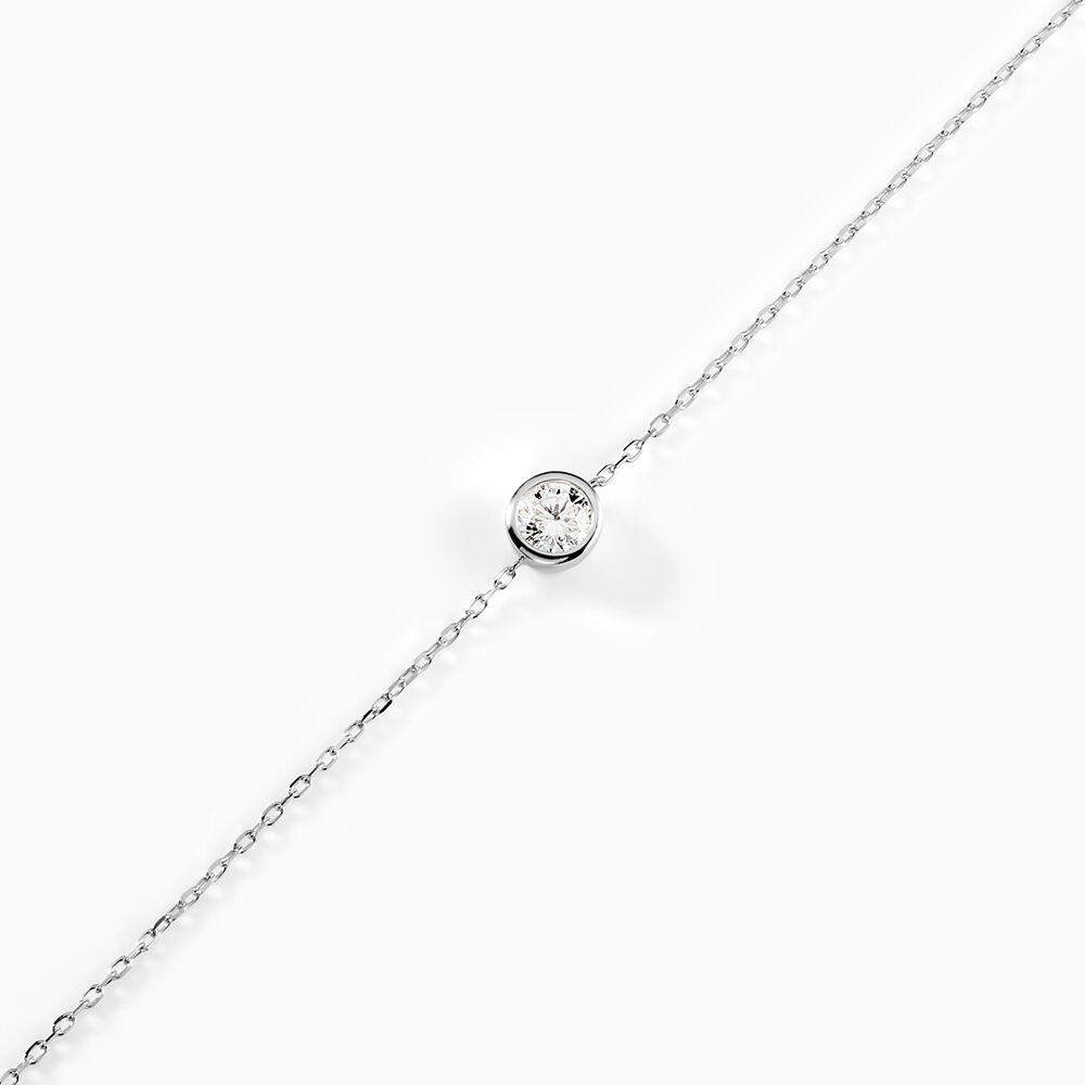 Bracelet Columbine Or Blanc Oxyde De Zirconium Blanc - Bracelets cha&icirc;nes Femme | Marc Orian