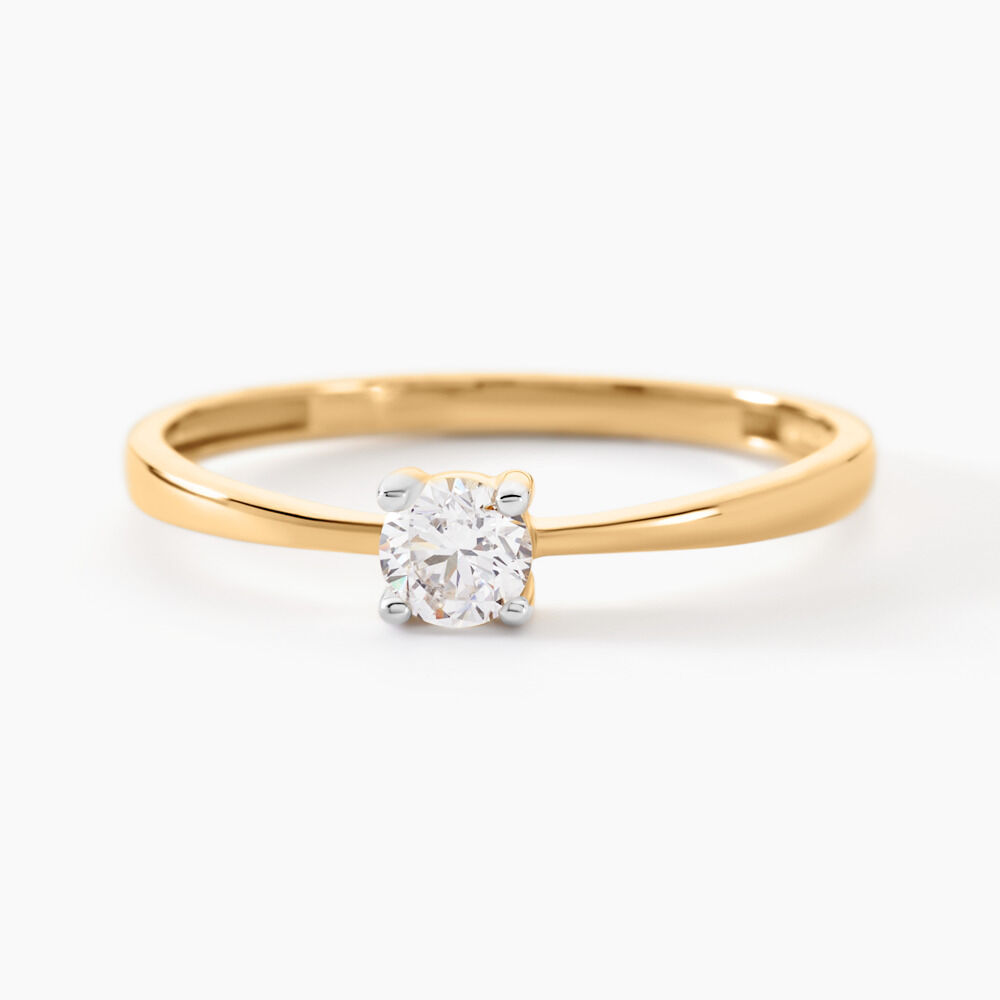 Bague Solitaire Or Jaune Eclat D'etoile Oxyde De Zirconium - Solitaires Femme | Marc Orian