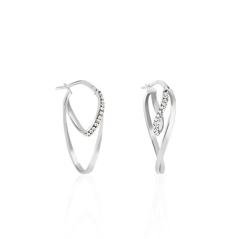 Créoles Luna Or Blanc Strass - Créoles Femme | Marc Orian