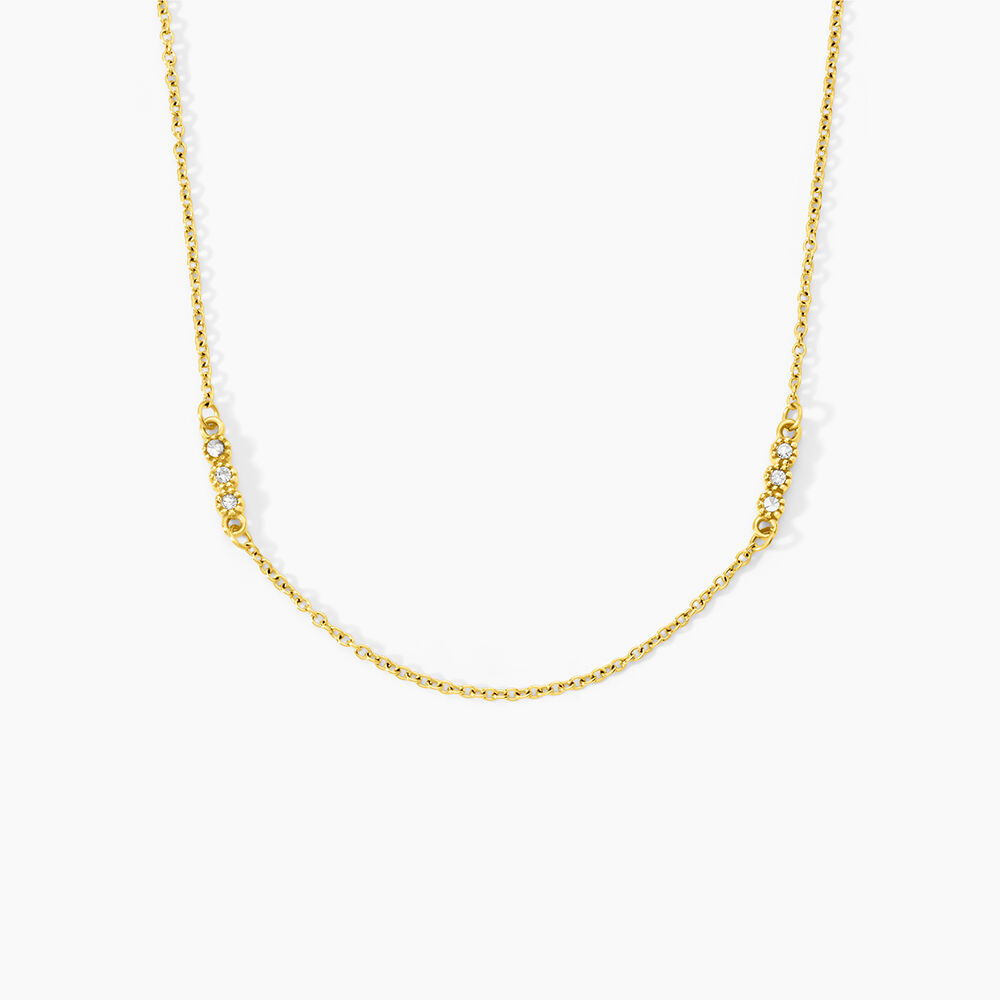 Collier Sheima Acier Jaune Oxyde De Zirconium - Colliers avec pierres Femme | Marc Orian