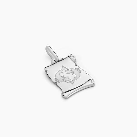Pendentif Zodiaque Parchemin Argent Blanc - Bijoux personnalis&eacute;s Famille | Marc Orian
