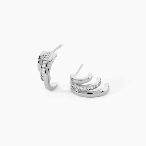 Cr&eacute;oles Lysbeth Argent Blanc Oxyde De Zirconium - Cr&eacute;oles Femme | Marc Orian