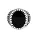 Bague Argent Blanc Thimeo Agathe Noire - Bagues de promesse Homme | Marc Orian