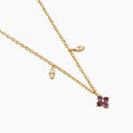 Collier Joaquine Argent Dor&eacute; A L'Or 750/1000 Am&eacute;thyste Oxyde De Zirconium - Colliers avec pierres Femme | Marc Orian