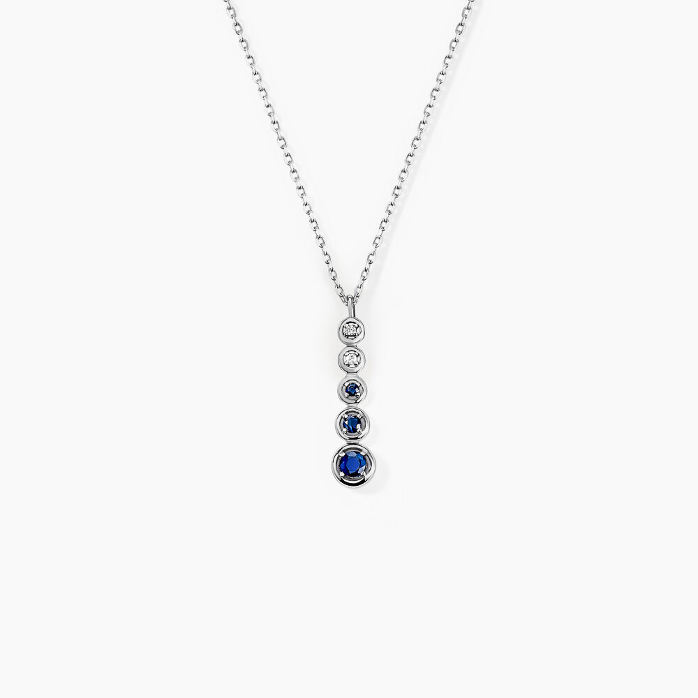 Collier Josephine Or Blanc Saphir Et Diamant - Colliers avec pierres Femme | Marc Orian