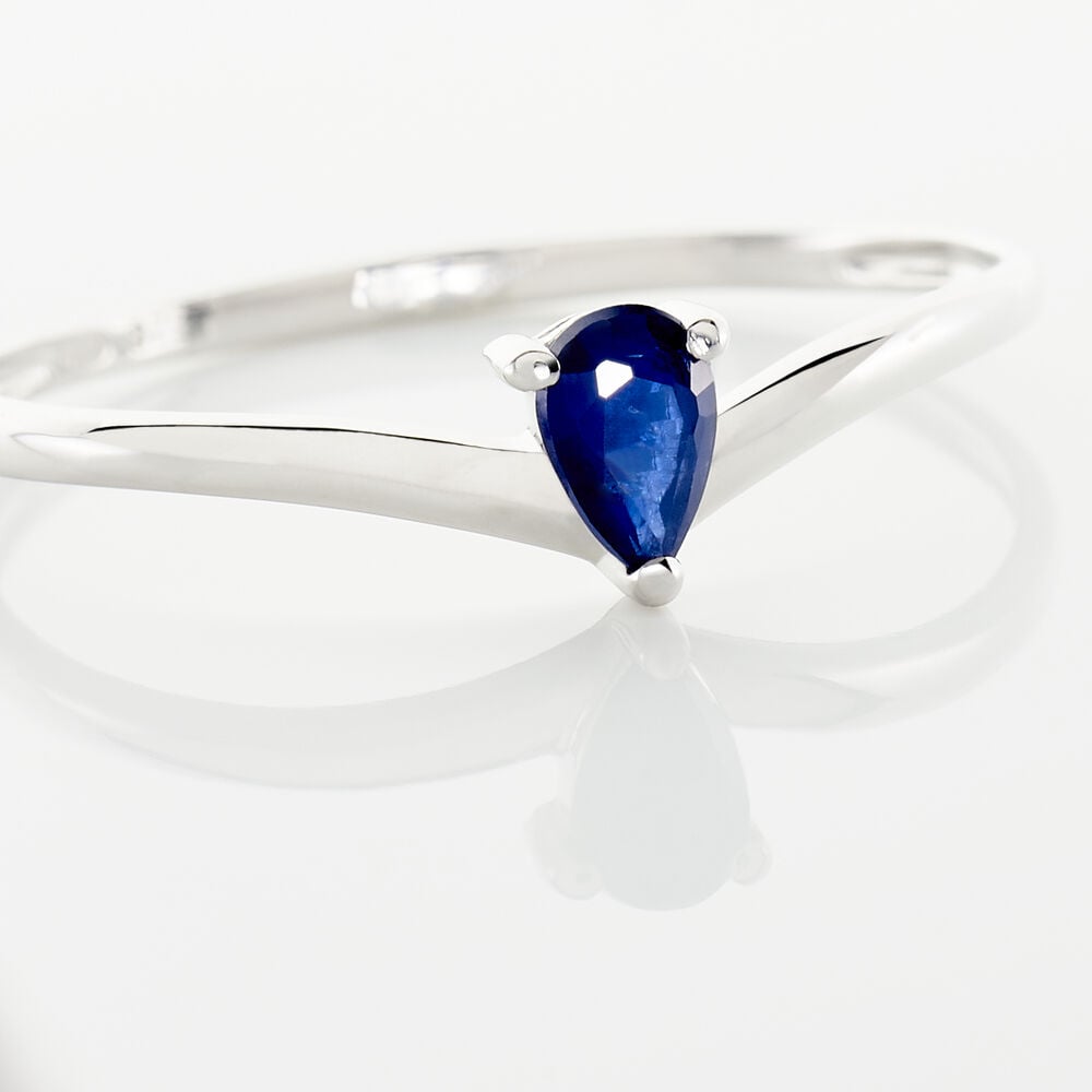 Bague Solitaire Goutte Or Blanc Saphir - Solitaires Femme | Marc Orian
