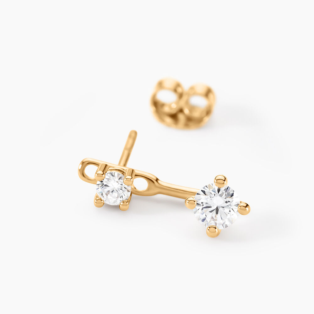 Bijoux D'oreilles Plaqu&eacute; Or Dedale Oxydes De Zirconium - Piercings d'oreilles Femme | Marc Orian