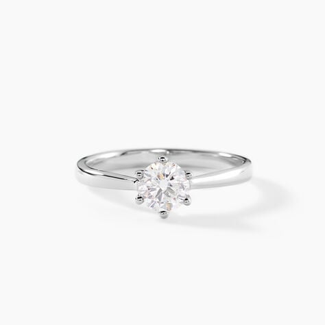 Bague Solitaire Athena Or Blanc Diamant - Parures de mariage Femme | Marc Orian
