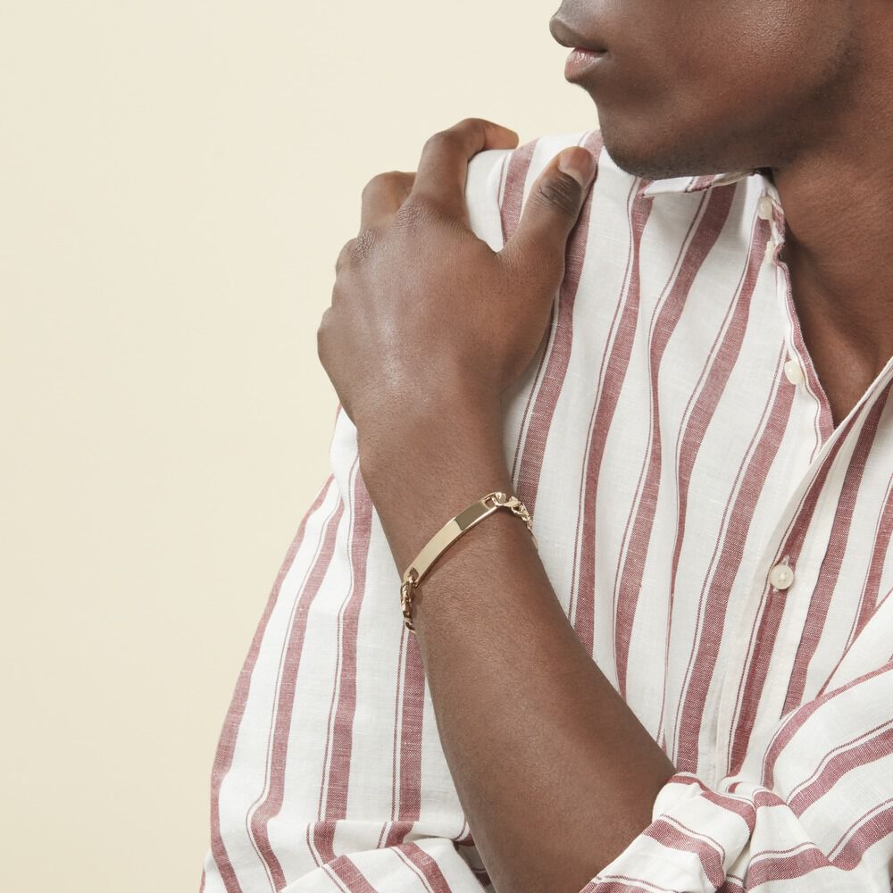 Bracelet Identité Bixente Plaqué Or Jaune - Gourmettes Homme | Marc Orian