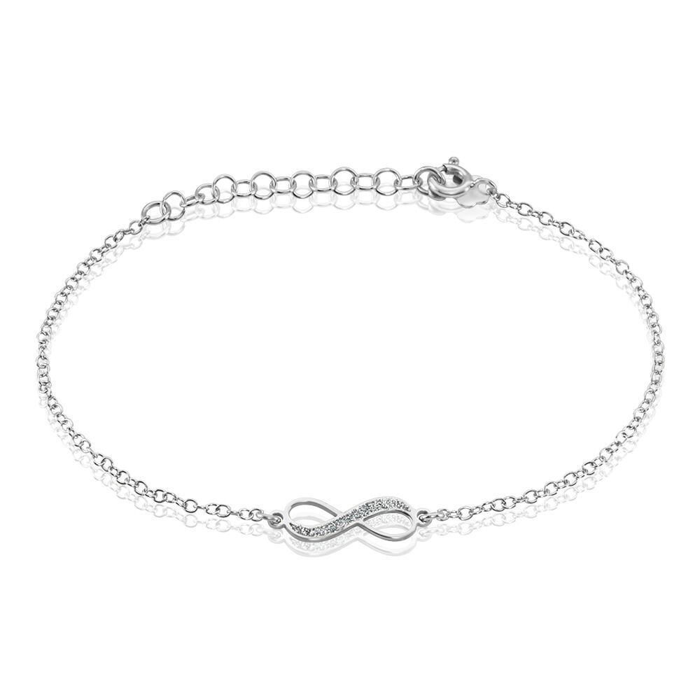 Bracelet Zelma Argent Blanc - Bracelets chaînes Femme | Marc Orian