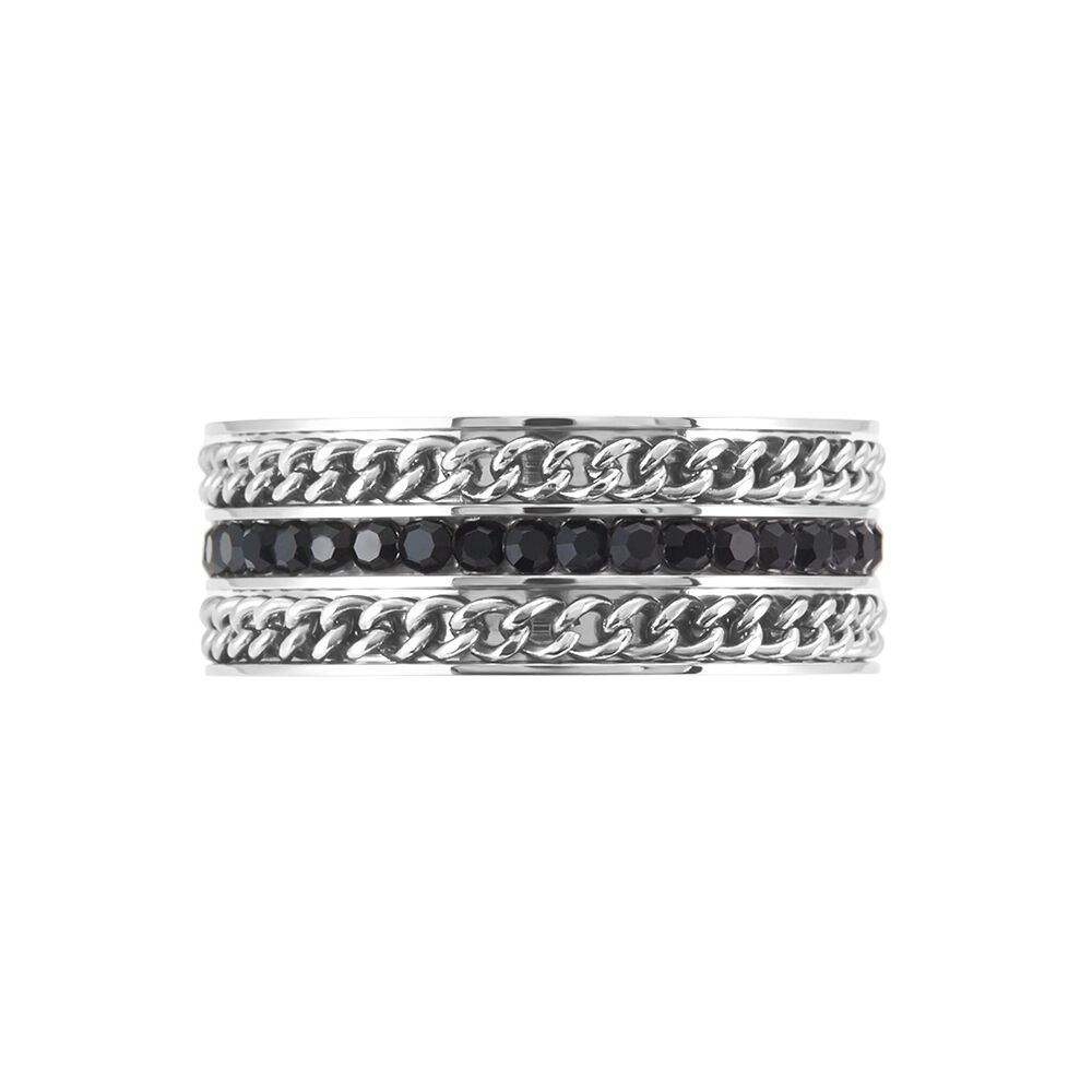 Bague Zavanna Acier Blanc Oxydes De Zirconium - Bagues avec pierre Homme | Marc Orian