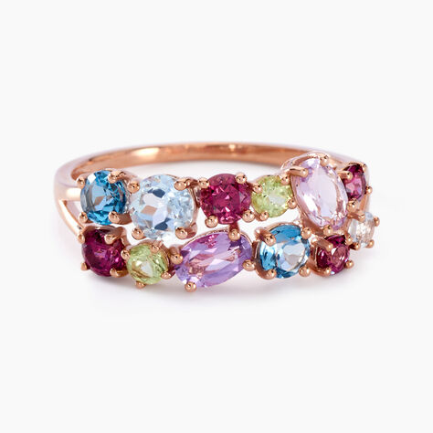 Bague Leonice Or Rose Am&eacute;thyste Topaze - Bagues pierres fines Femme | Marc Orian
