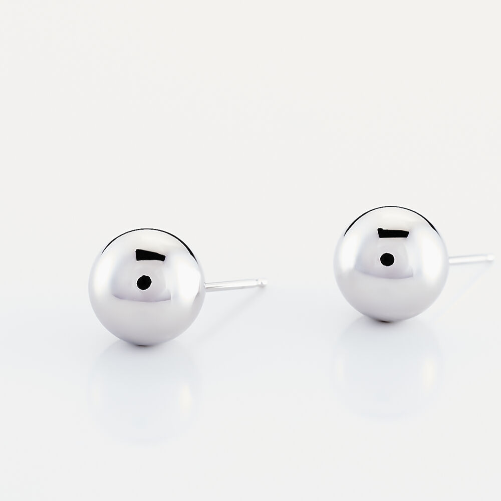 Boucles D'oreilles Puces Fidelia Boule Or Blanc - Puces Femme | Marc Orian