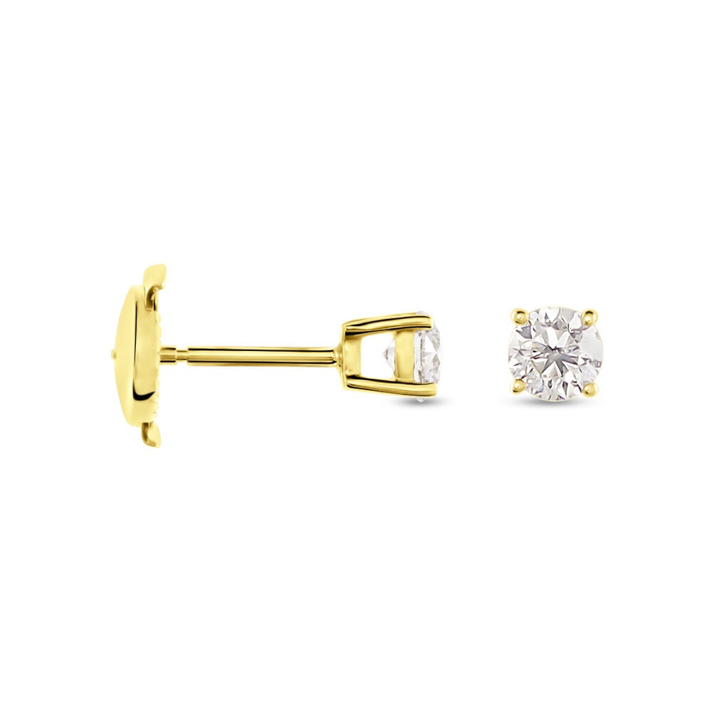 Boucles D'oreilles Puces Or Jaune Victoria Diamants - Puces Femme | Marc Orian