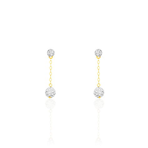 Boucles D'oreilles Pendantes Or Jaune Strass - Boucles d'oreilles Pendantes Femme | Marc Orian