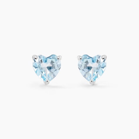 Boucles D'oreilles Puces Salona Or Blanc Topaze - Puces Femme | Marc Orian