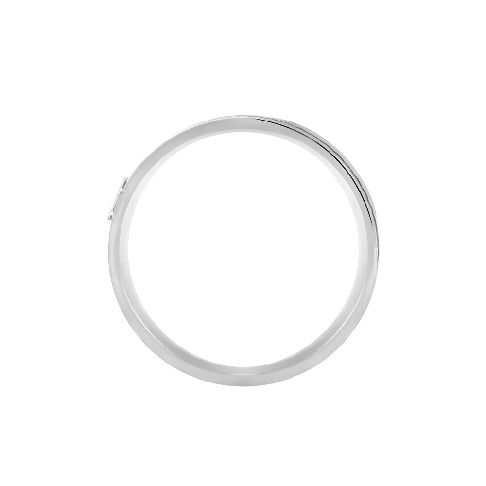 Bague Madine Acier Blanc Diamant - Bagues pierres précieuses Homme | Marc Orian
