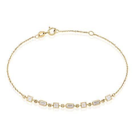 Bracelet Or Jaune Mercy Oxyde De Zirconium - Bracelets chaînes Femme | Marc Orian