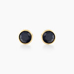 Boucles D'oreilles Puces Edy Serti Clos Or Jaune Saphir - Puces Femme | Marc Orian