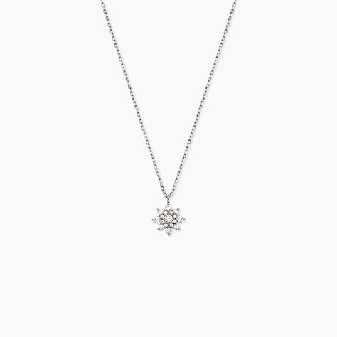 Collier Lorraine Argent Blanc Oxyde De Zirconium - Colliers avec pierres Femme | Marc Orian