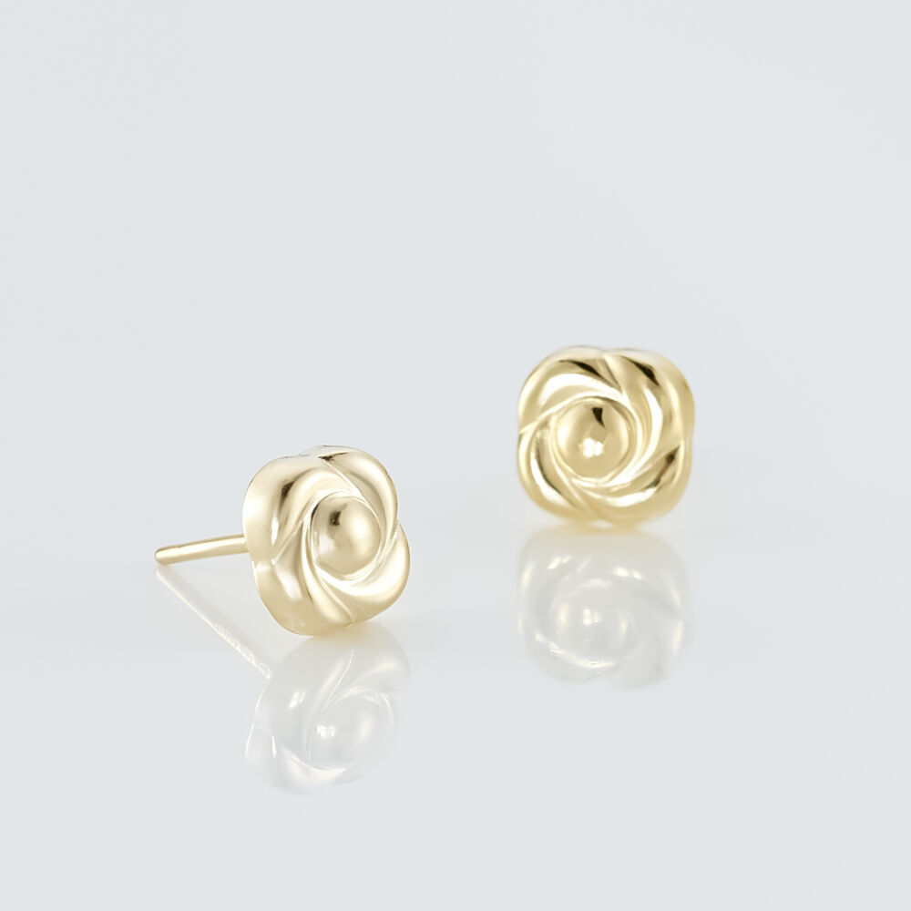 Boucles D'oreilles Puces Gennaro Fleur Or Jaune - Puces Femme | Marc Orian