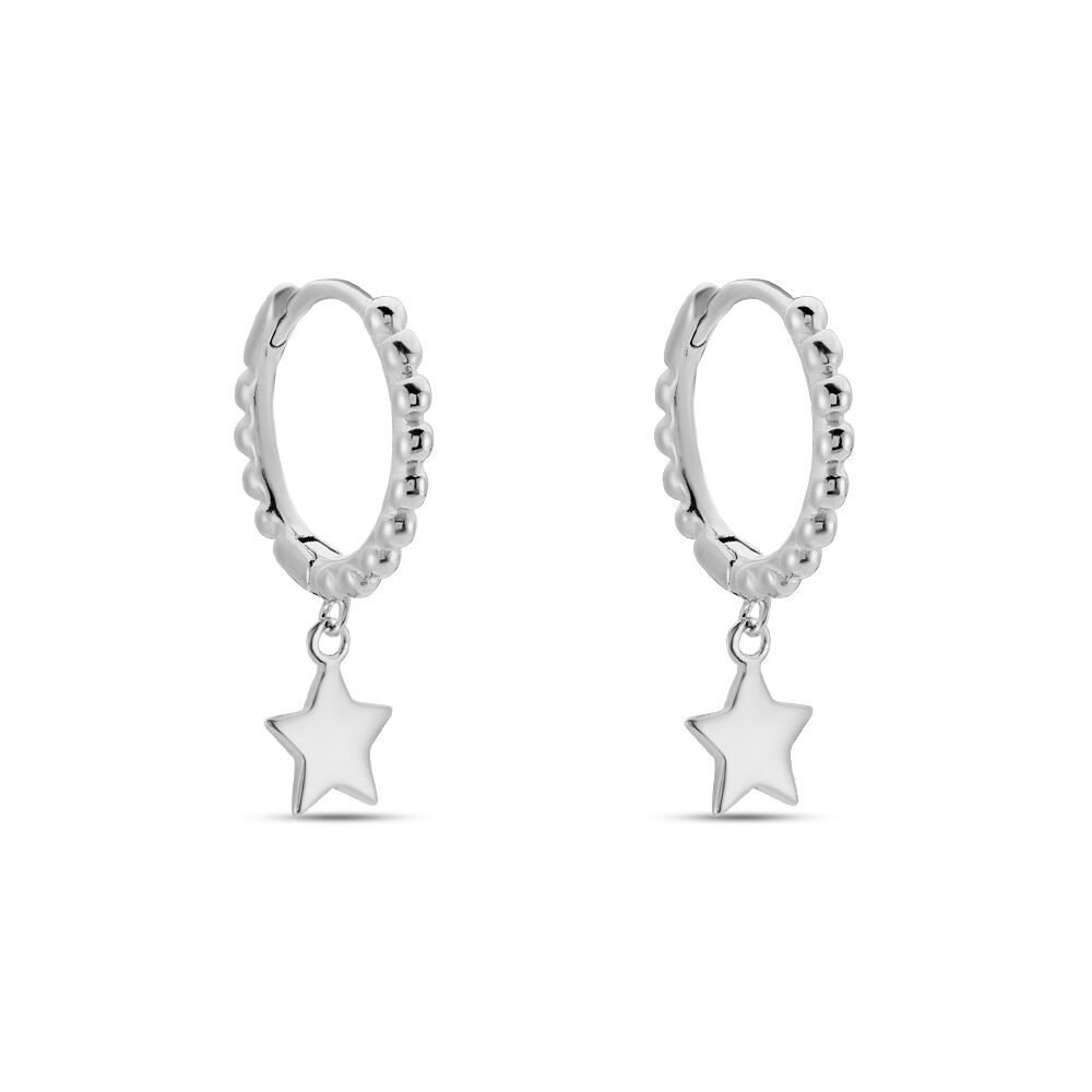 Cr&eacute;oles Taara Argent Blanc - Boucles d'oreilles pampille Femme | Marc Orian