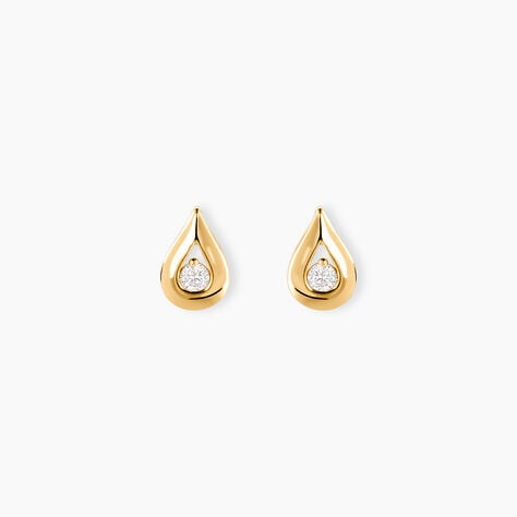 Boucles D'oreilles Puces Purete Or Jaune Diamant - Puces Femme | Marc Orian