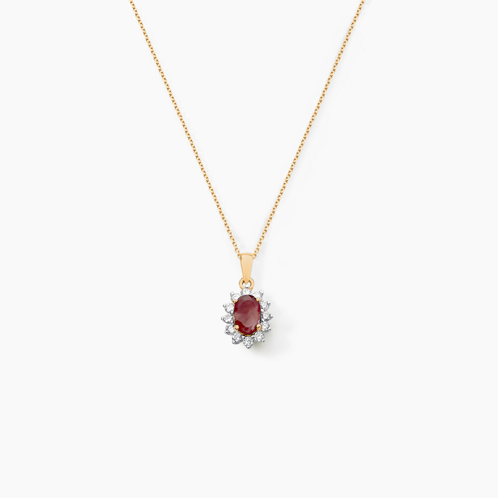 Pendentif Vladimir Or Jaune Rubis Diamants - Pendentifs Femme | Marc Orian