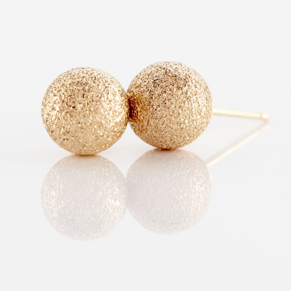 Boucles D'oreilles Puces Fidelia Boule Sablee Or Jaune - Puces Femme | Marc Orian