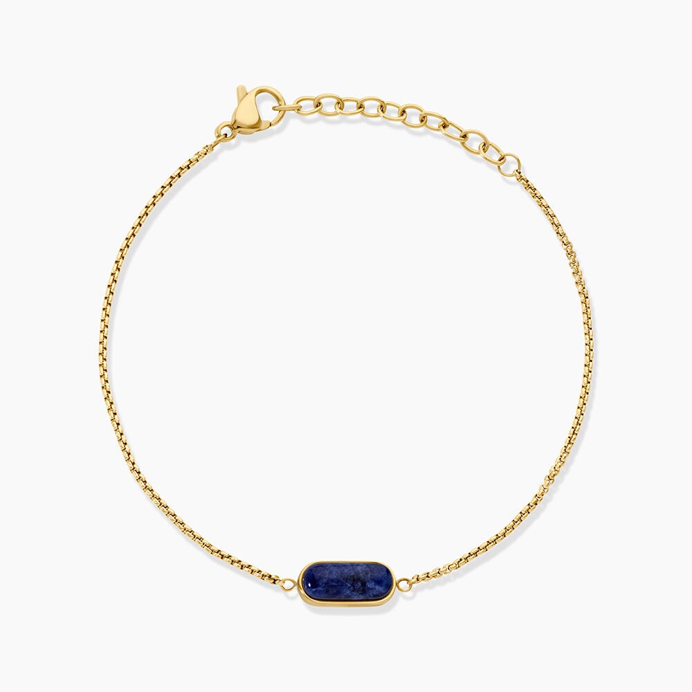 Bracelet Dannie Acier Jaune Sodalite - Bracelets cha&icirc;nes Femme | Marc Orian