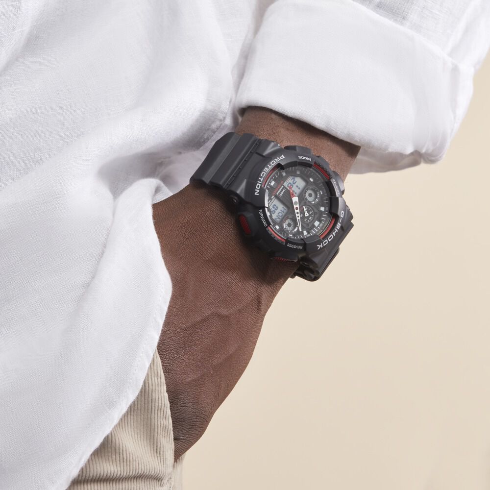 Montre Casio G-shock Black & Red Noir - Montres étanches Homme | Marc Orian