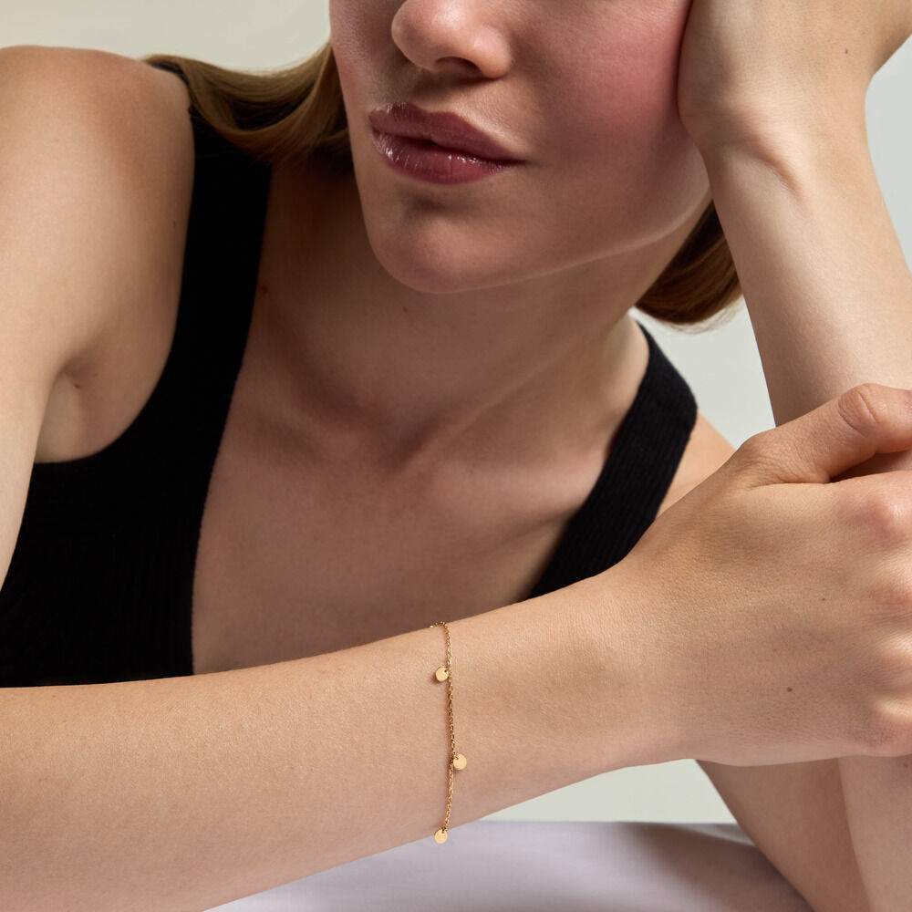 Bracelet Eleonora Argent Dor&eacute; A L'Or 750/1000 - Bracelets Medailles Femme | Marc Orian
