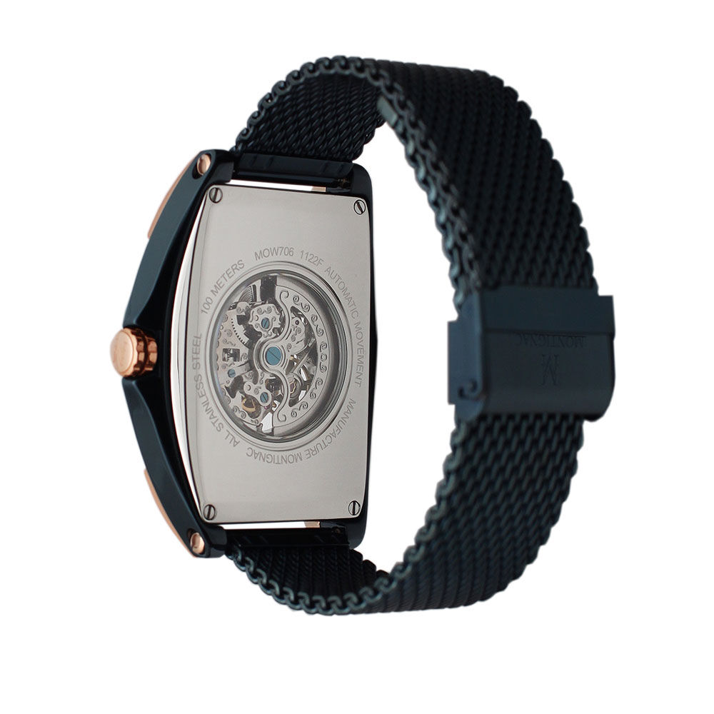 Montre Montignac Tonneau Automatique Bleu - Montres automatiques Homme | Marc Orian