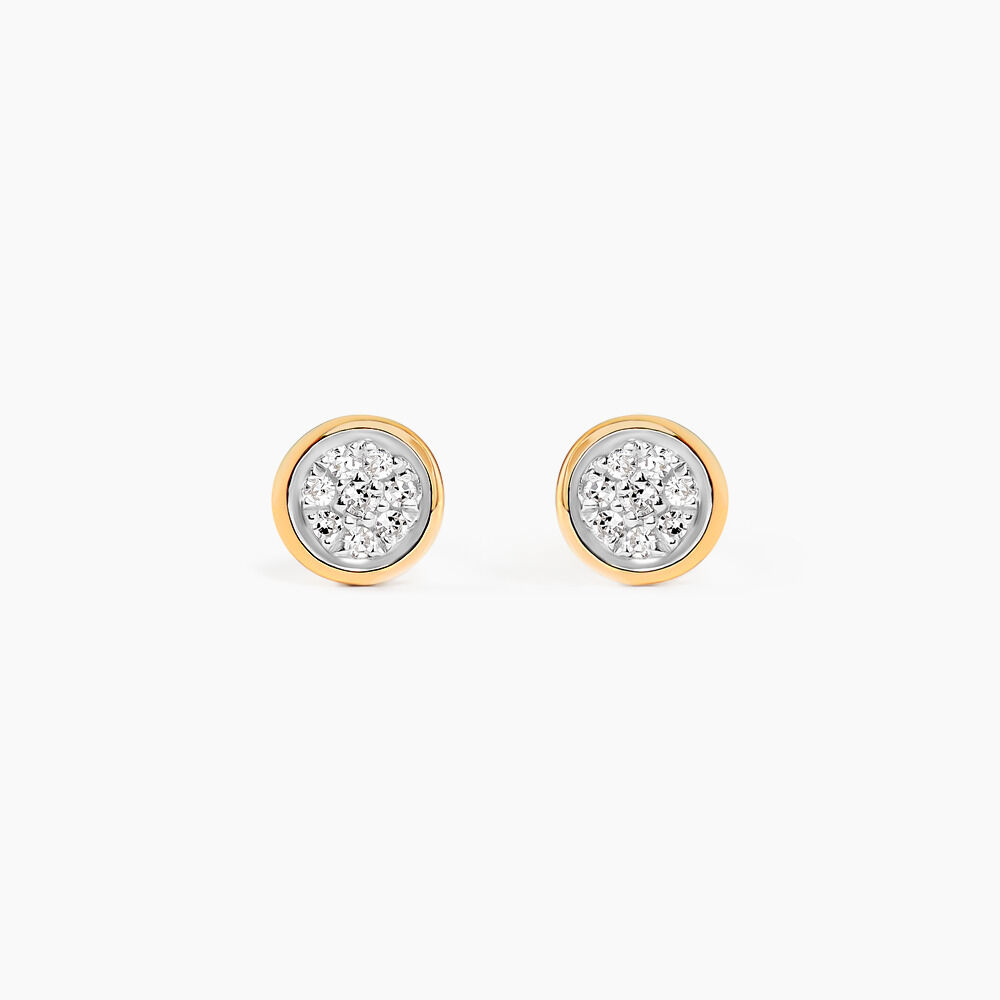 Boucles D'oreilles Puces Or Jaune Diamants - Puces Femme | Marc Orian