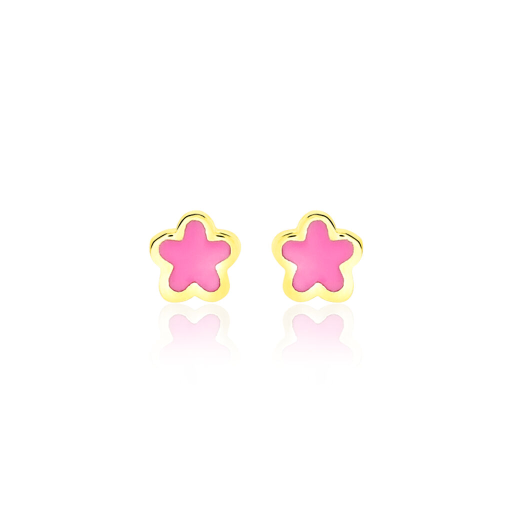 Boucles D'oreilles Puces Damia Fleur Or Jaune Nacre - Puces Enfant | Marc Orian