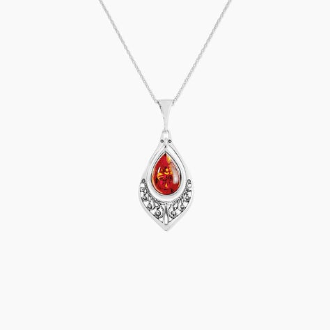 Collier Argent Blanc Doralyn Ambre - Colliers avec pierres Femme | Marc Orian